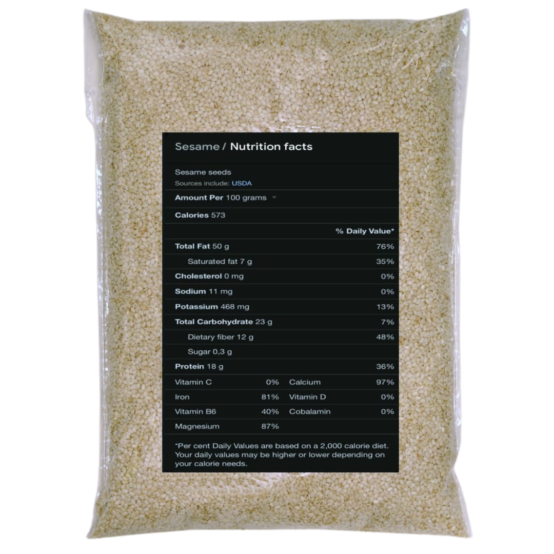 Premium White Sesame Seeds - 500g: Nutty Goodness for Culinary Delights | Buy White Sesame Seeds Online in Germany 4 Premium White Sesame Seeds - 1kg: Nutrient-Rich Seeds for Culinary Perfection | Buy Sesame Seeds Online in Germany